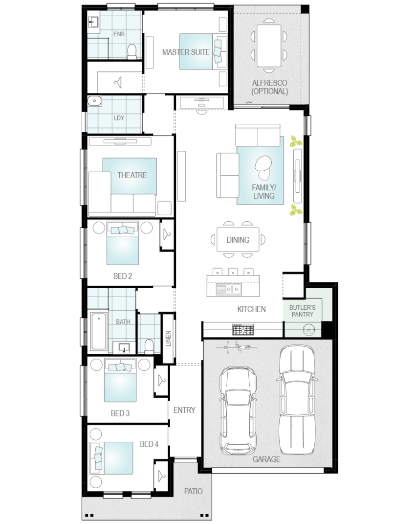 Mallorca - Upgrade option butlers pantry rhs single storey home design mallorca upgrade floorplan butlers pantry rhs