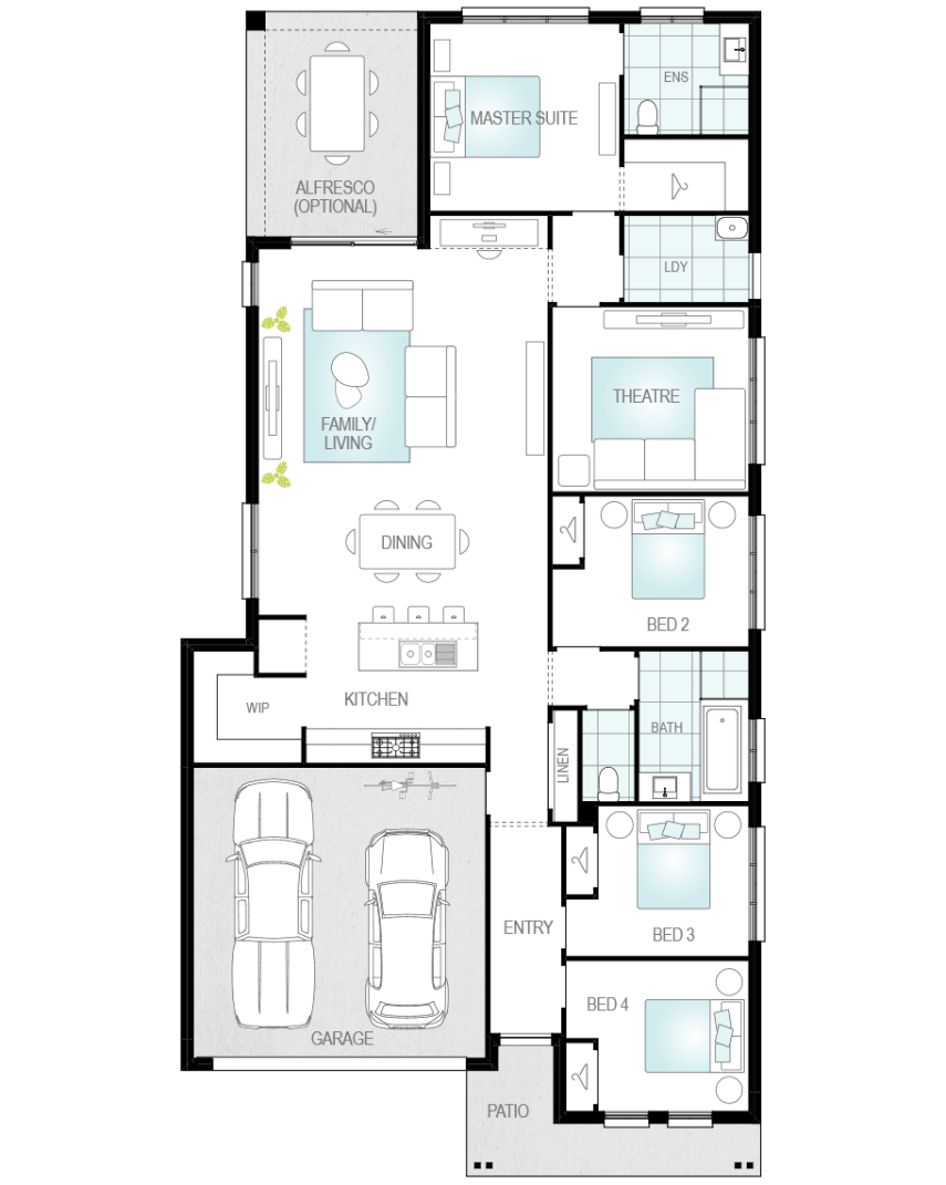 single storey home design mallorca standard floorplan lhs