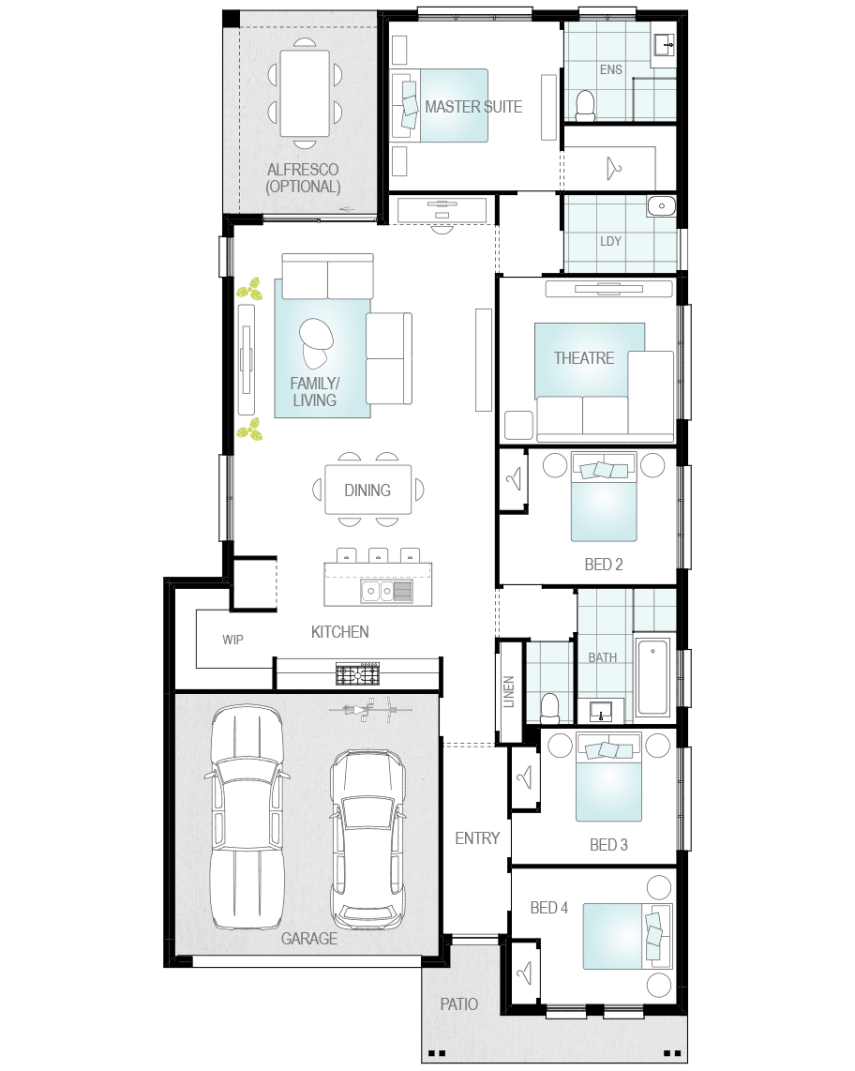 Mallorca - Standard floorplan rhs single storey home design mallorca standard floorplan lhs