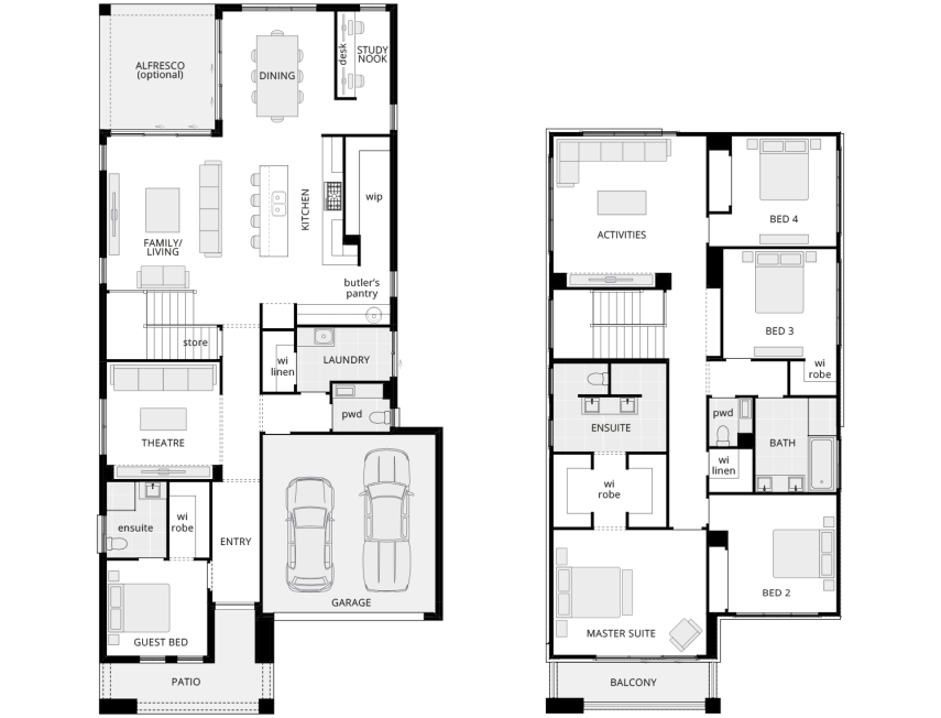 double storey home design manhattan 38 standard floorplan rhs