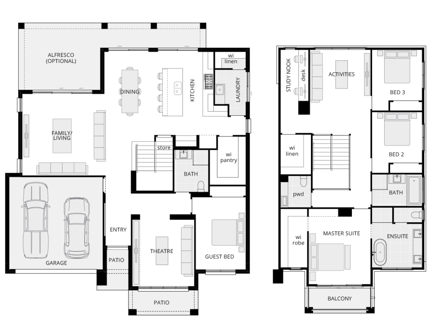 mayfair double storey home design floor plan standard armstrong facade lhs