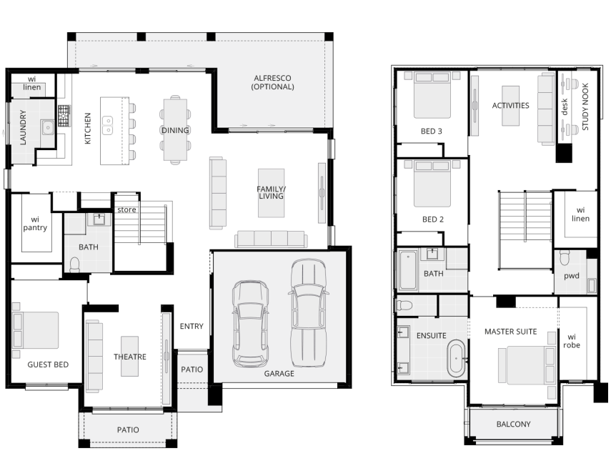 mayfair double storey home design floor plan standard armstrong facade lhs