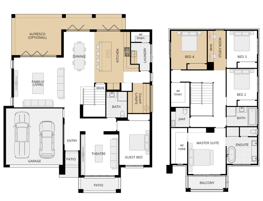 mayfair double storey home design floor plan upgrades armstrong facade lhs