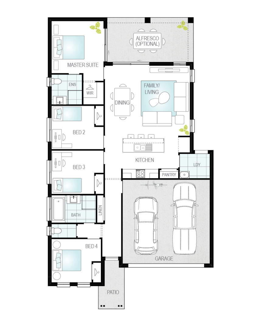 Floor Plan - Porto - Single Storey Home - McDonald Jones