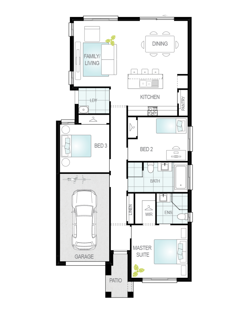 Floor Plan - Tavira Three - Single Storey Home - McDonald Jones