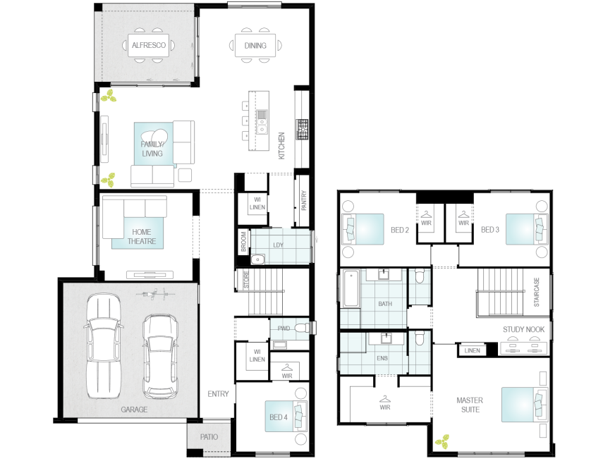 home design winton one executive now two storey standard floorplan rhs