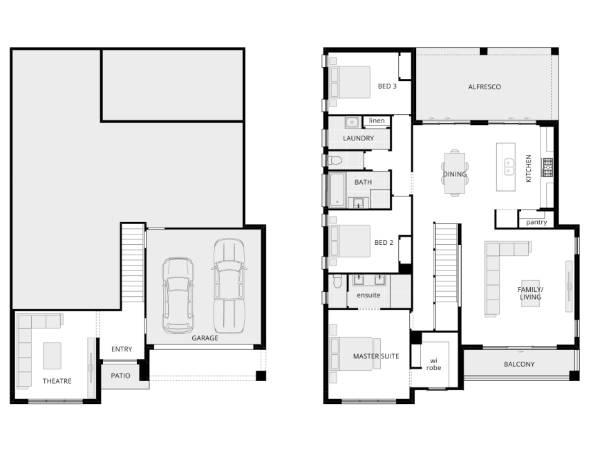 3 bedroom split level home design monterey floorplan rhs