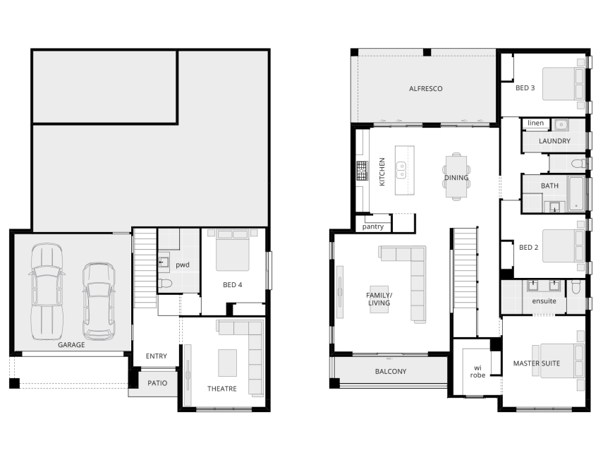 4 bedroom split level home design monterey floorplan lhs