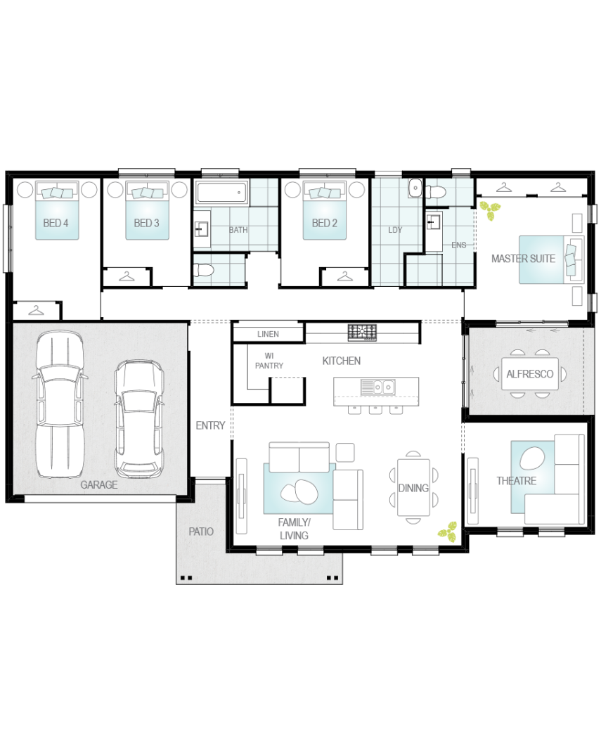 single storey home design montillo floorplan lhs