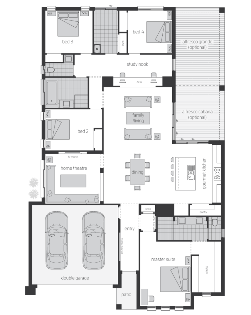 Architectural New Home Designs - Belvedere Floor Plan 