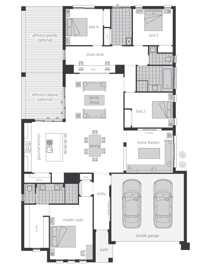 Architectural New Home Designs - Belvedere Floor Plan 