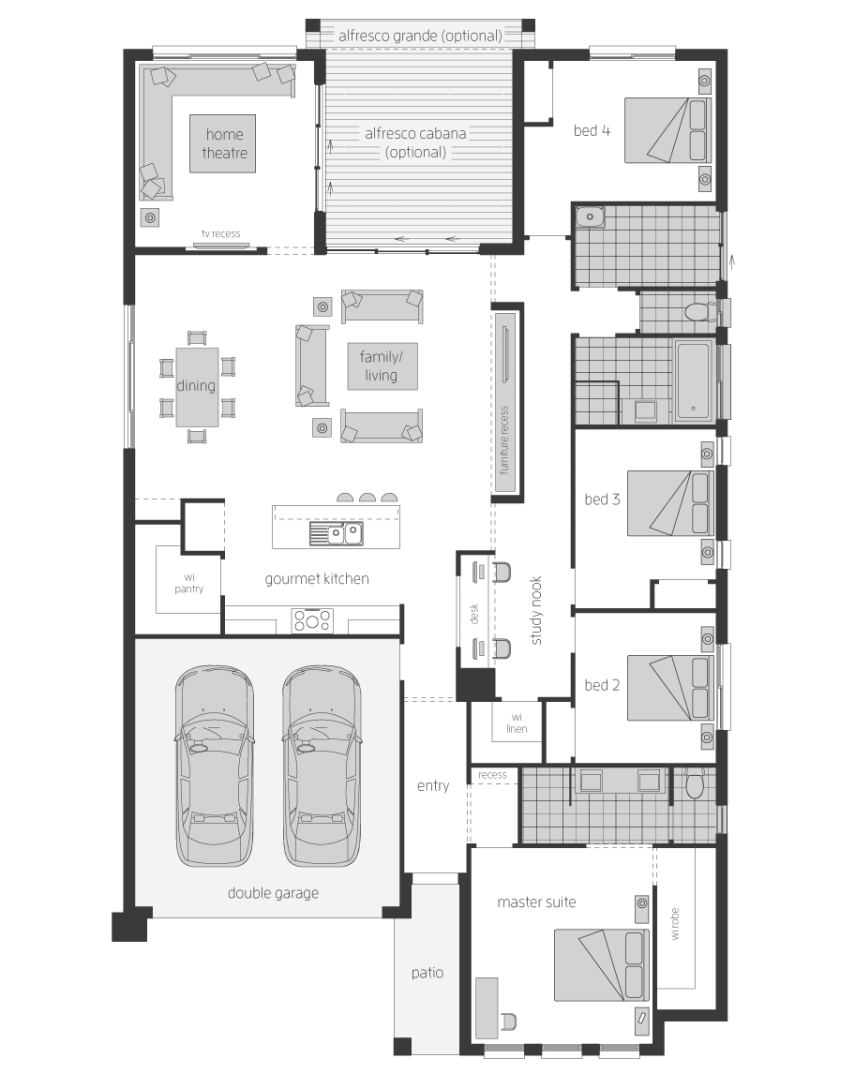 Floor Plan - Martell Floor Plan - Martell - Home Designs Canberra - McDonald Jones