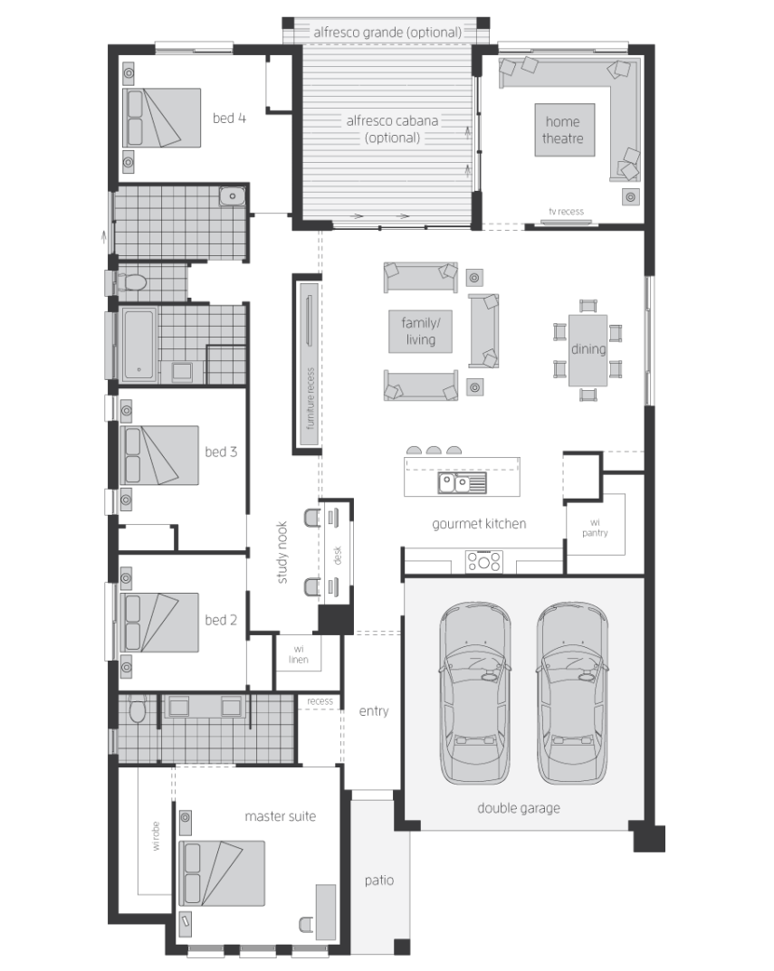 Floor Plan - Martell Floor Plan - Martell - Home Designs Canberra - McDonald Jones