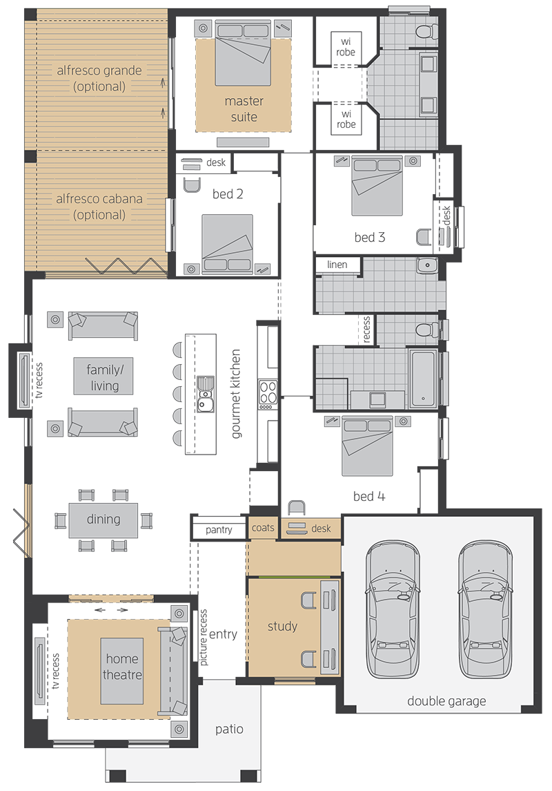 Havana Three upgrade floorplan lhs Havana Three upgrade floorplan lhs