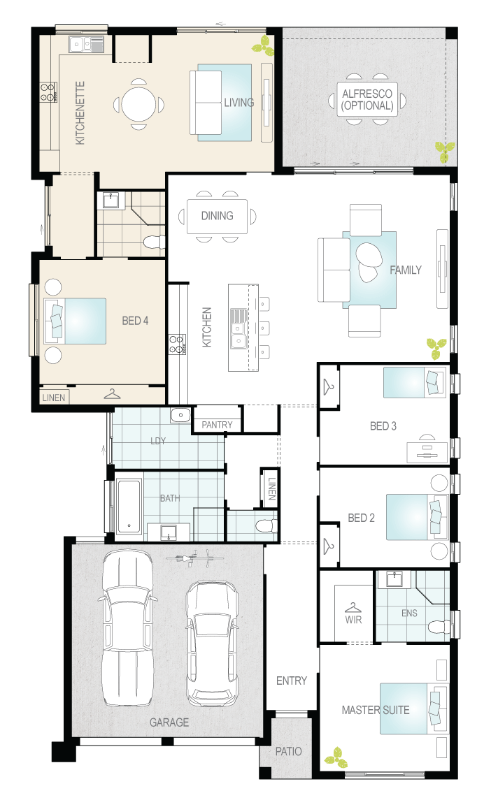 Duo One- Single Storey Floor Plan- McDonald Jones