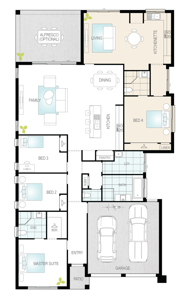 Architectural New Home Designs - Duo One Floor Plans