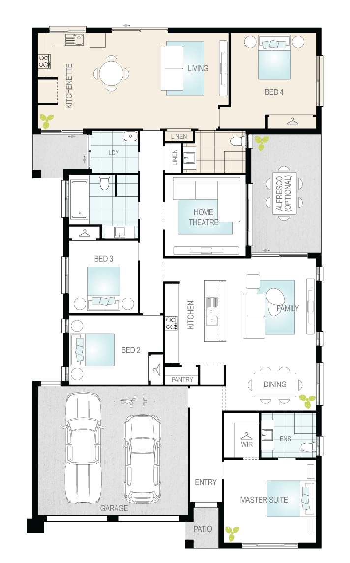 Duo Two- Single Storey Floor Plan- McDonald Jones Duo Two- Single Storey Floor Plan- McDonald Jones