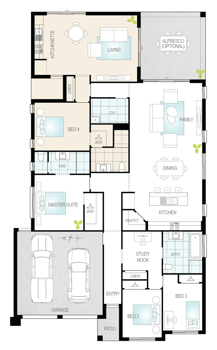 Duo Three- Single Storey Floor Plan- McDonald Jones