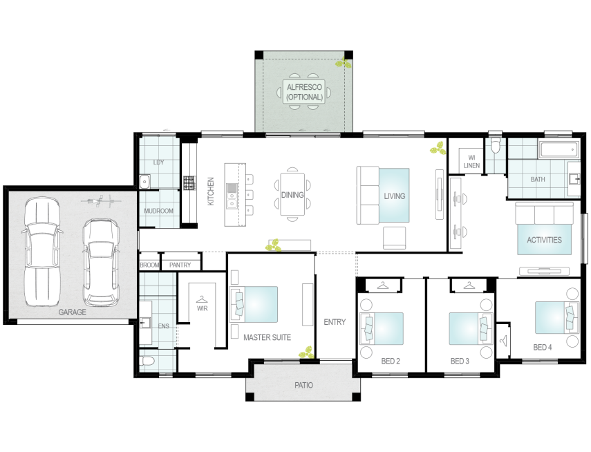 home design Evora standard floorplan lhs