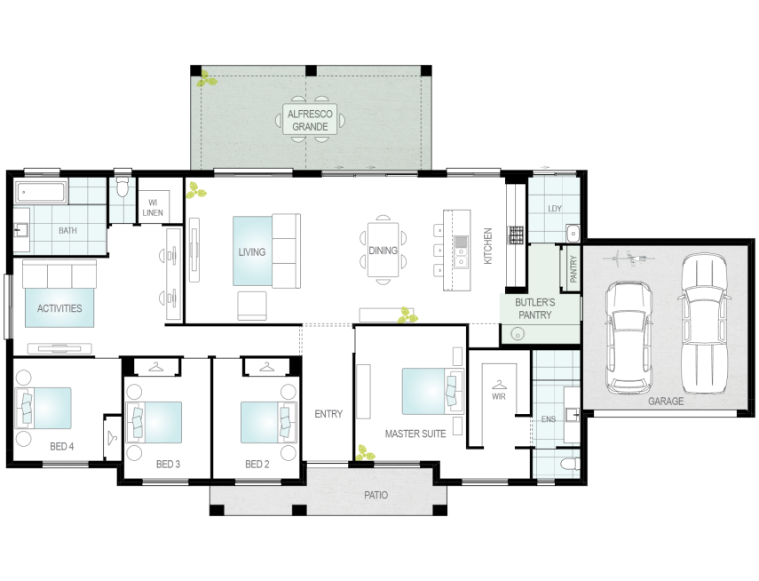 home design Evora upgrade floorplan lhs