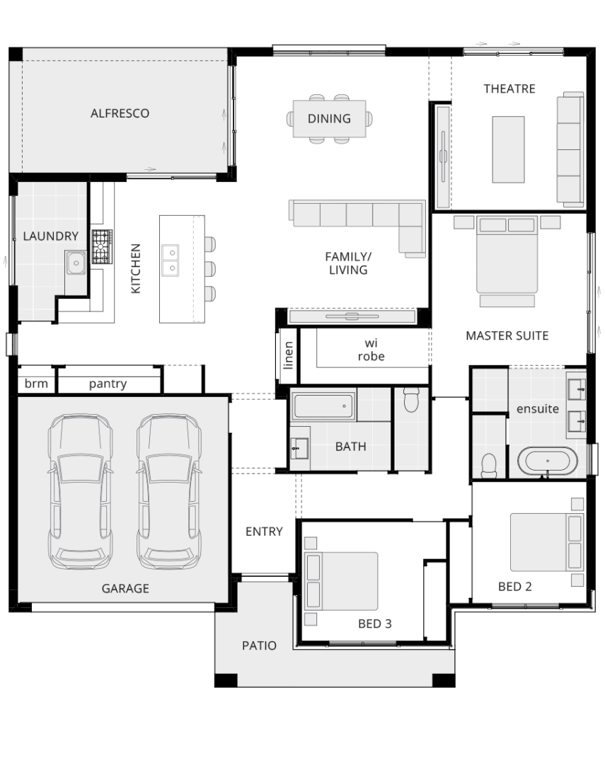 single storey home design parkway floorplan rhs