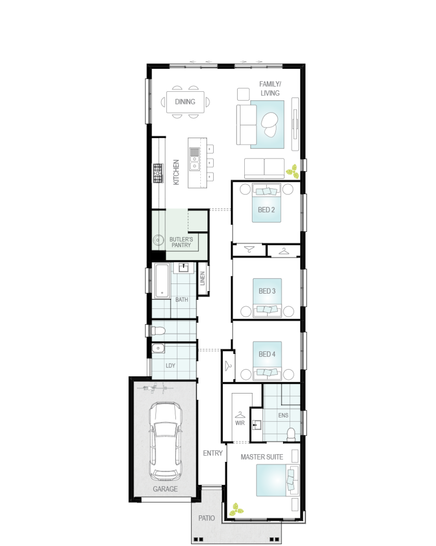 single storey home design ravello floorplan option butler's pantry lhs