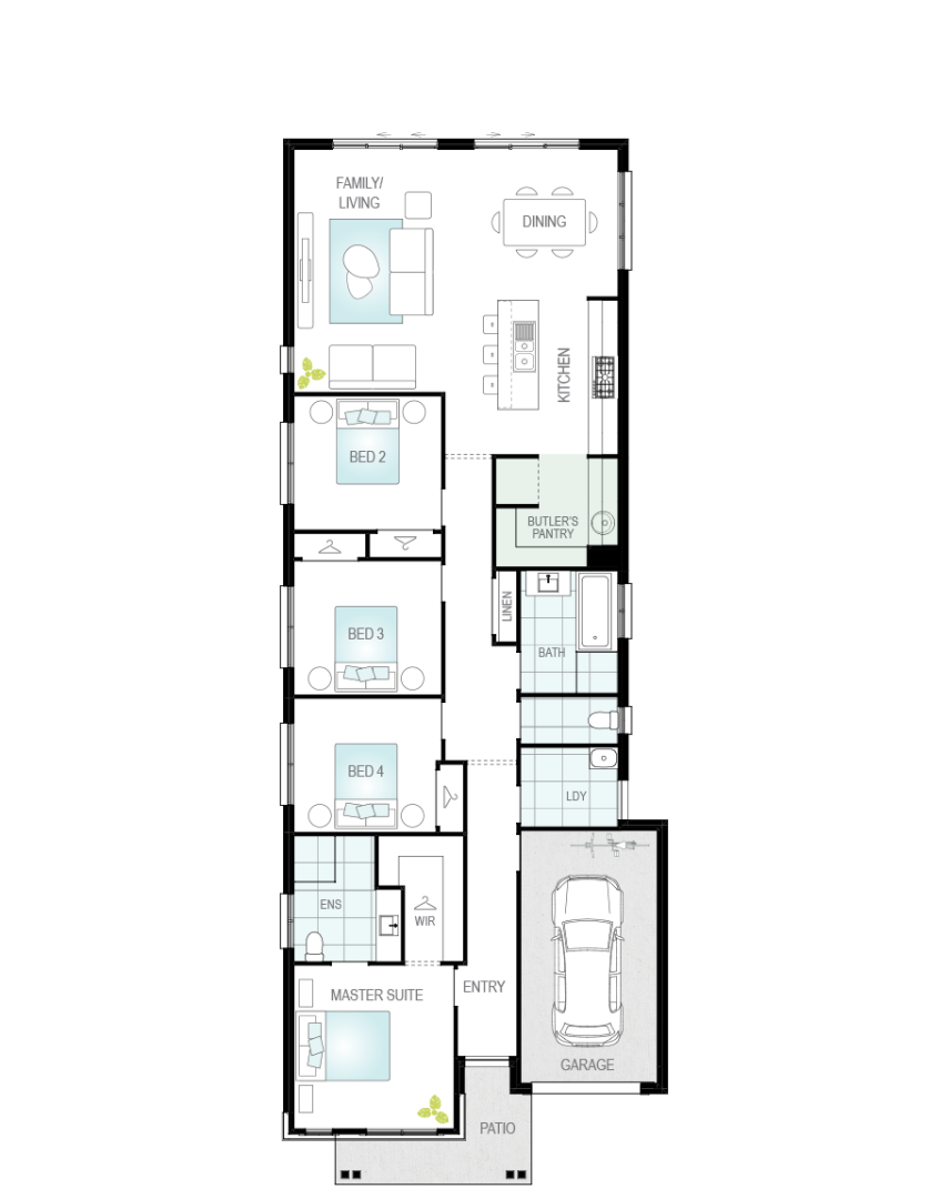 single storey home design ravello floorplan option butler's pantry rhs