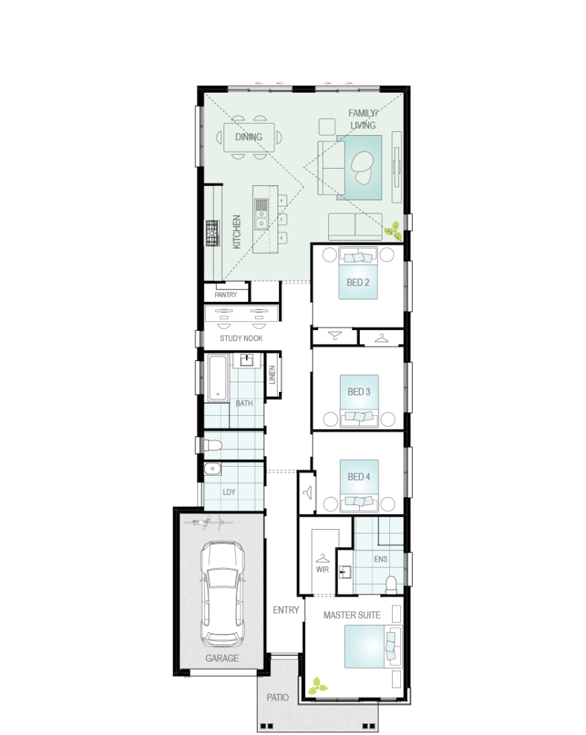 Ravello - floorplan option cathedral ceiling lhs