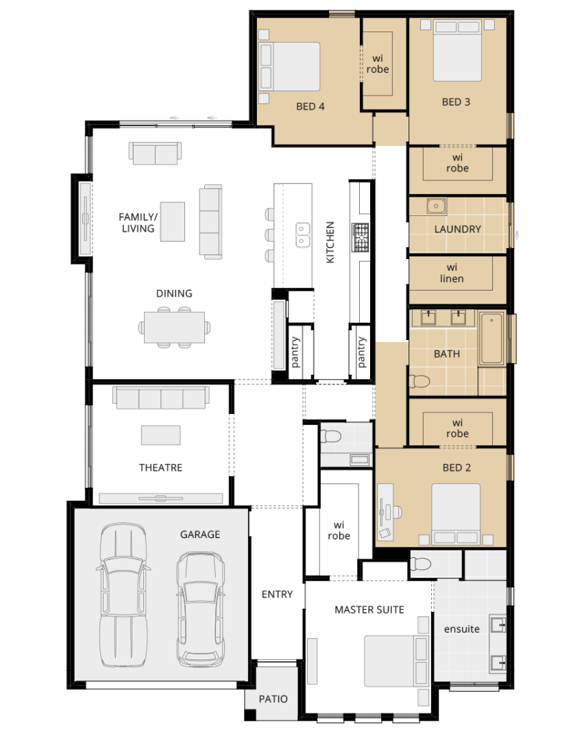 single storey home design retreat grande upgrade floorplan no activities option rhs