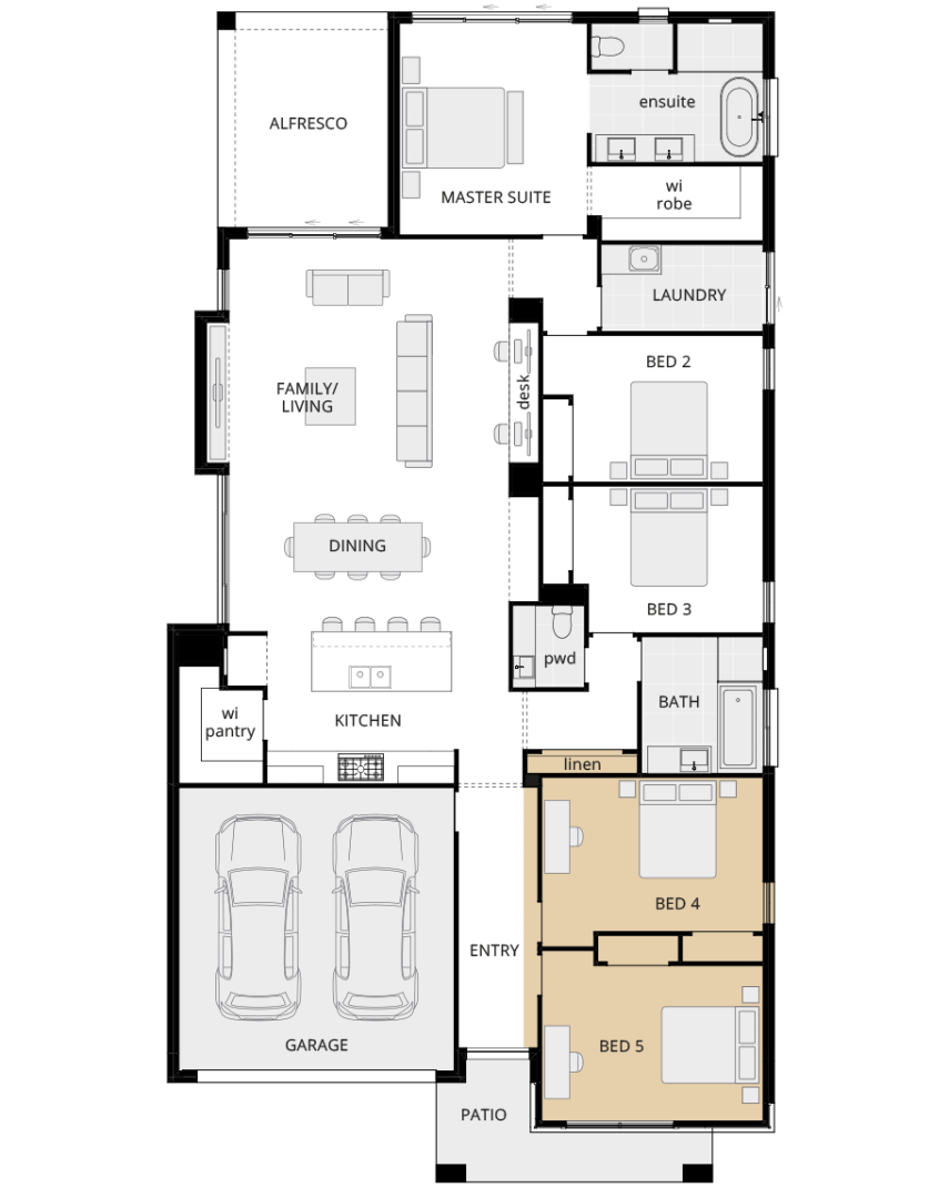 single storey home design riviera manor option floorplan fifth bedroom lhs