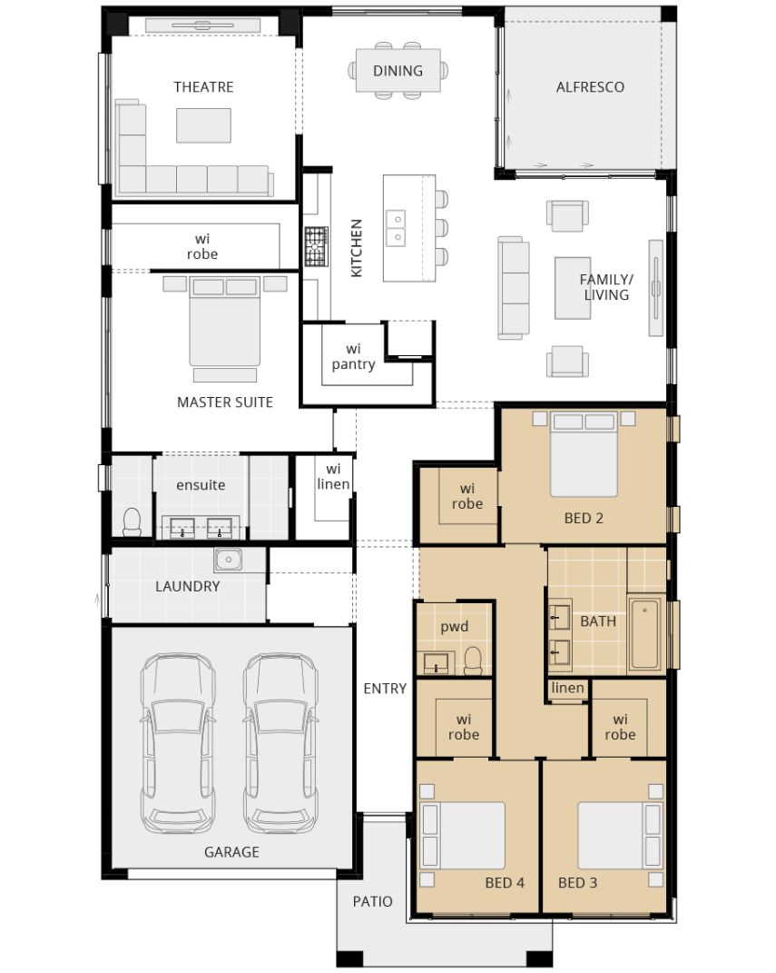 single storey home design san marino classic floorplan option no activities lhs