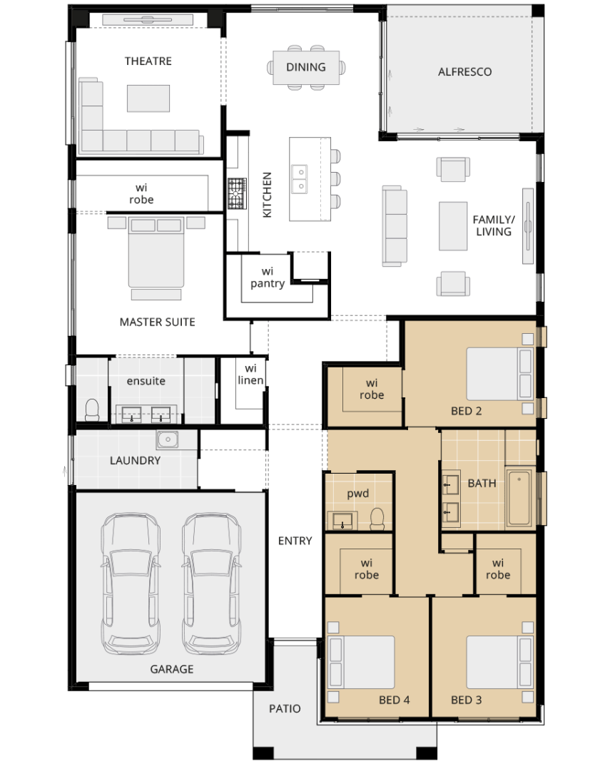 San Marino Encore - no activities option rhs single storey home design san marino no activities option lhs