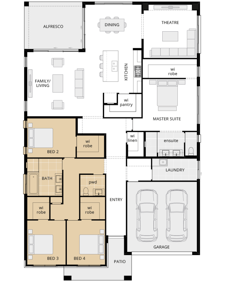San Marino Encore - no activities option rhs single storey home design san marino no activities option rhs