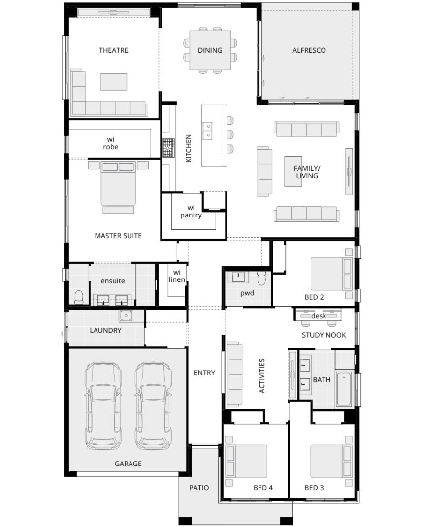 San Marino - Executive standard floorplan single storey home design san marino executive standard floorplan lhs