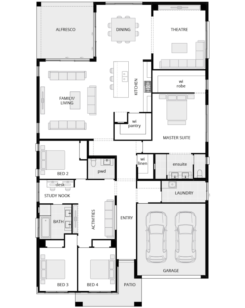 single storey home design san marino executive standard floorplan rhs