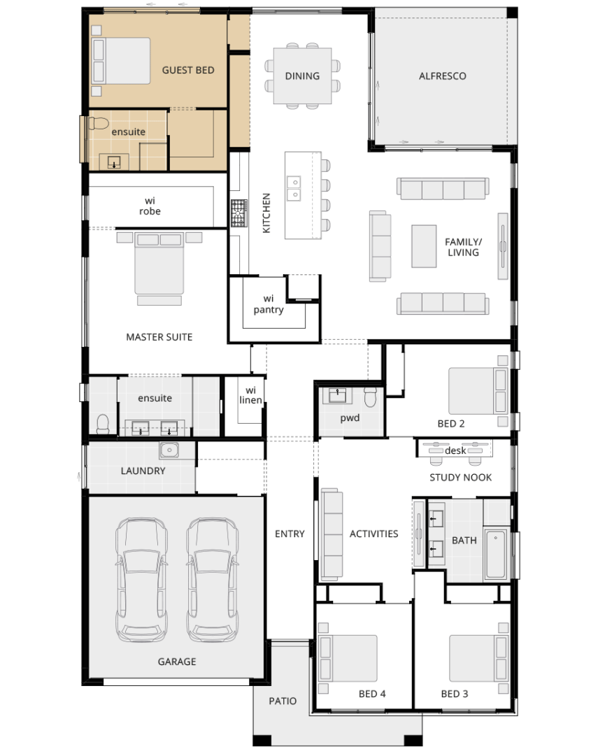 single storey home design san marino grande guest bedroom in lieu of theatre lhs 