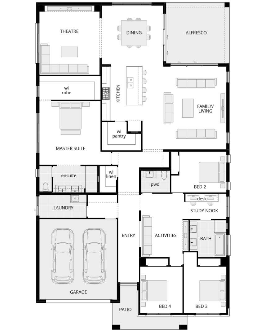 single storey home design san marino grande standard floorplan lhs