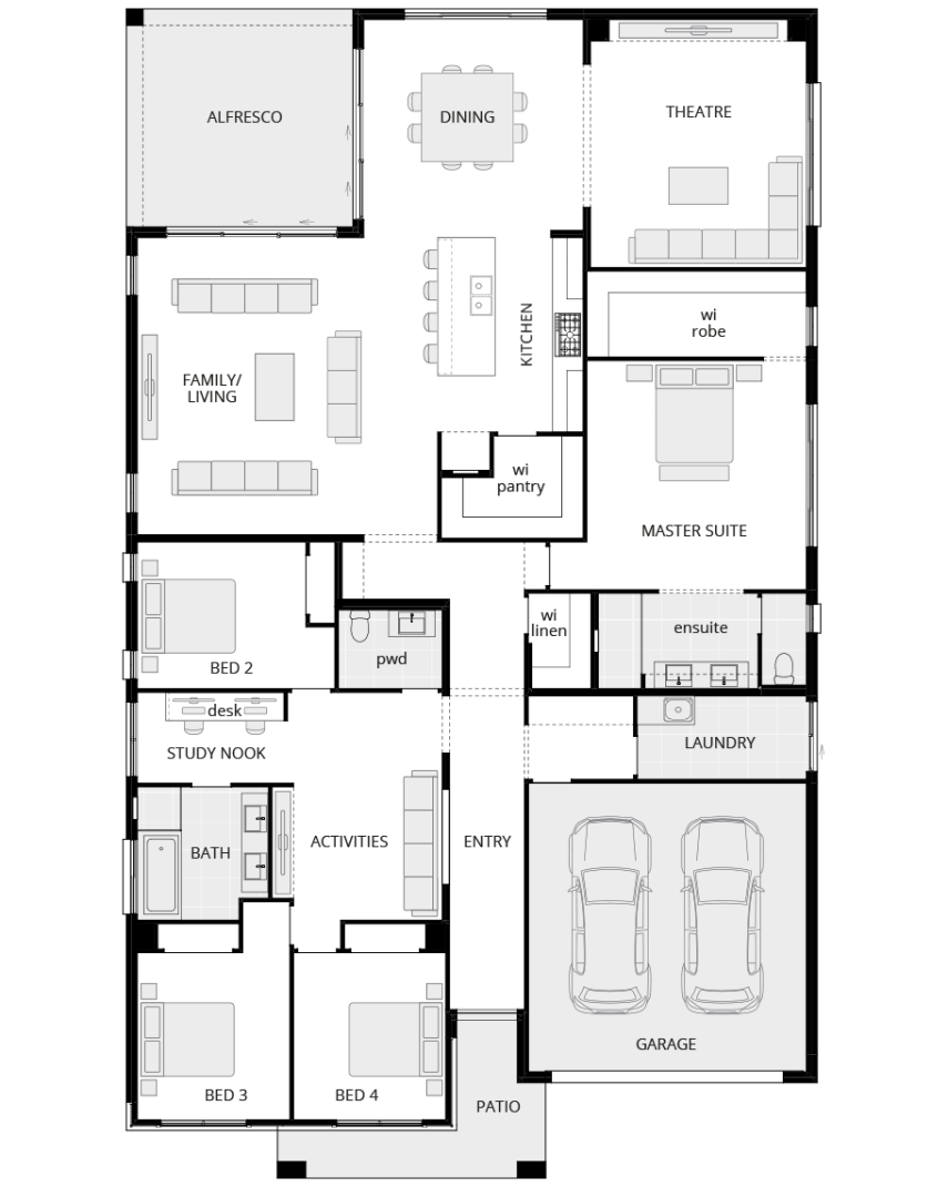 single storey home design san marino grande standard floorplan rhs