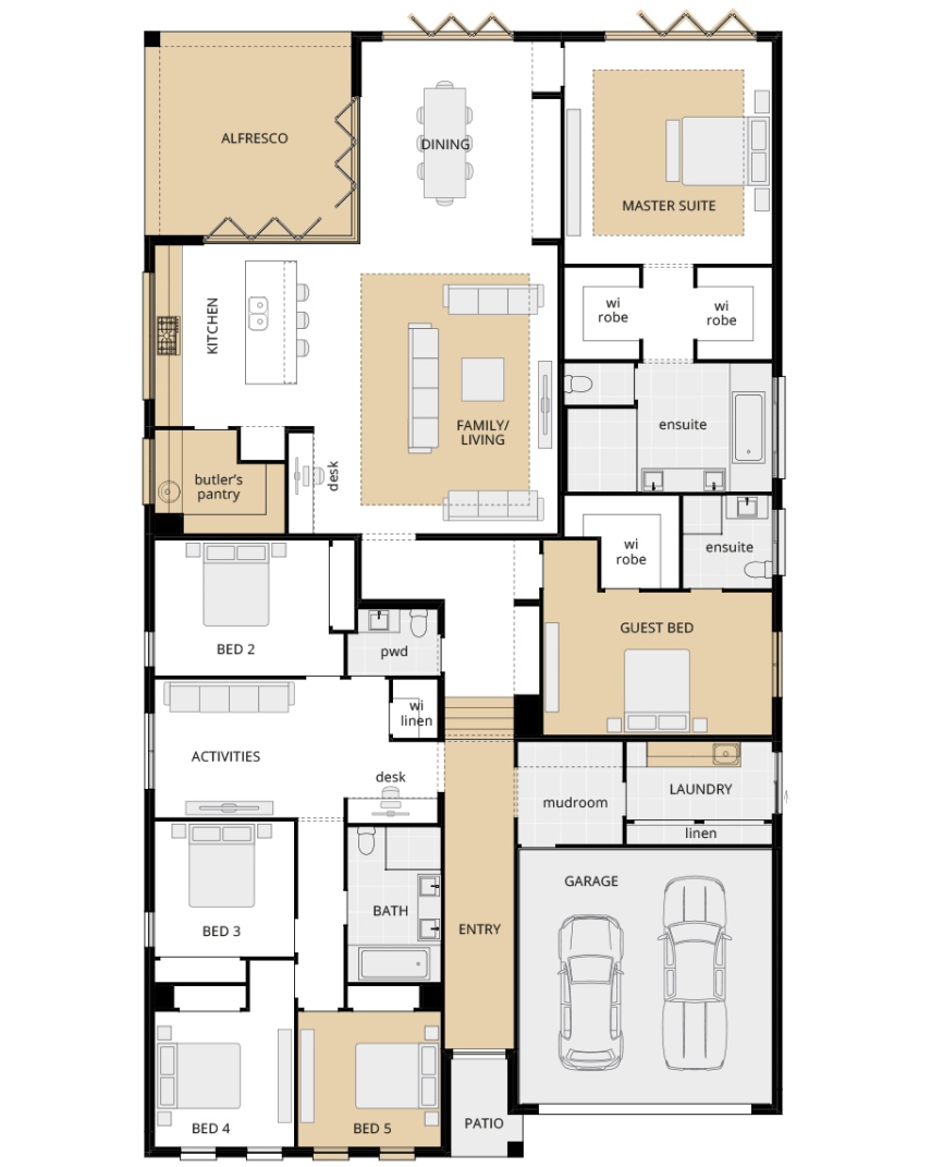 San Marino Manor - Single Storey Home Design Floor Plan