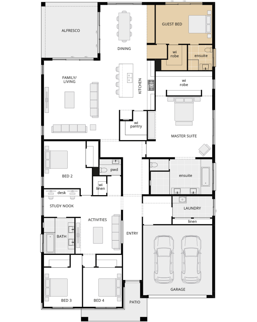 single storey home design san marino manor option floorplan guest bed ilo theatre rhs