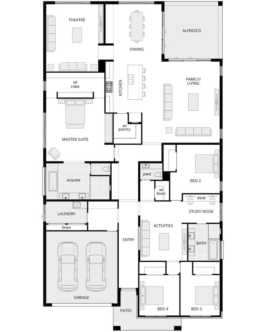 single storey home design san marino manor standard floorplan lhs 
