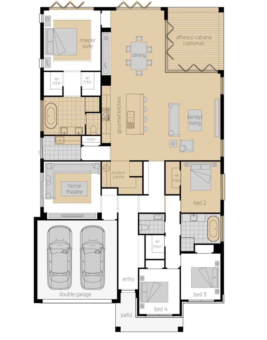 Santa Monica 15 Two- Single Storey Floor Plan Upgrade Santa Monica 15 Two- Single Storey Floor Plan Upgrade- McDonald Jones