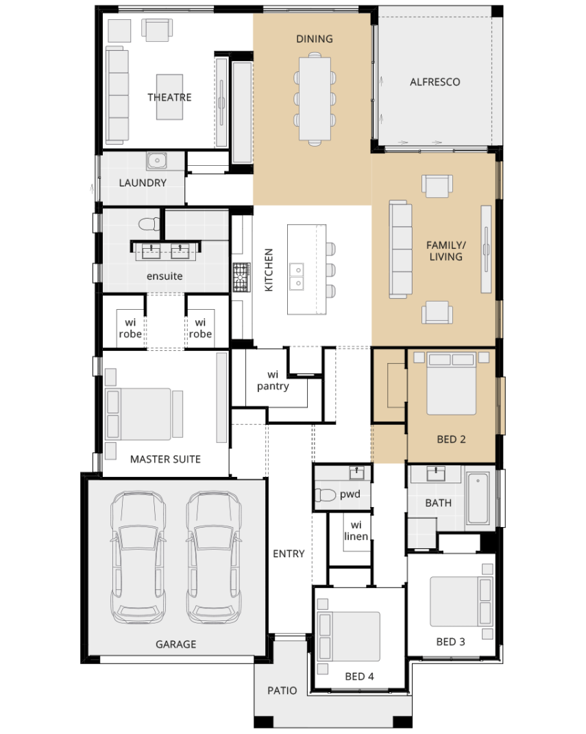 single storey home design santa monica encore option floorplan no activities lhs