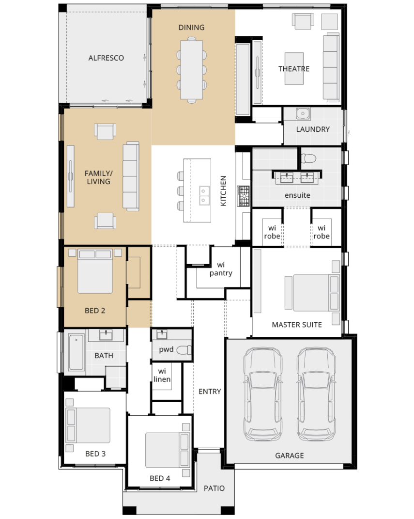 single storey home design santa monica encore option floorplan no activities rhs