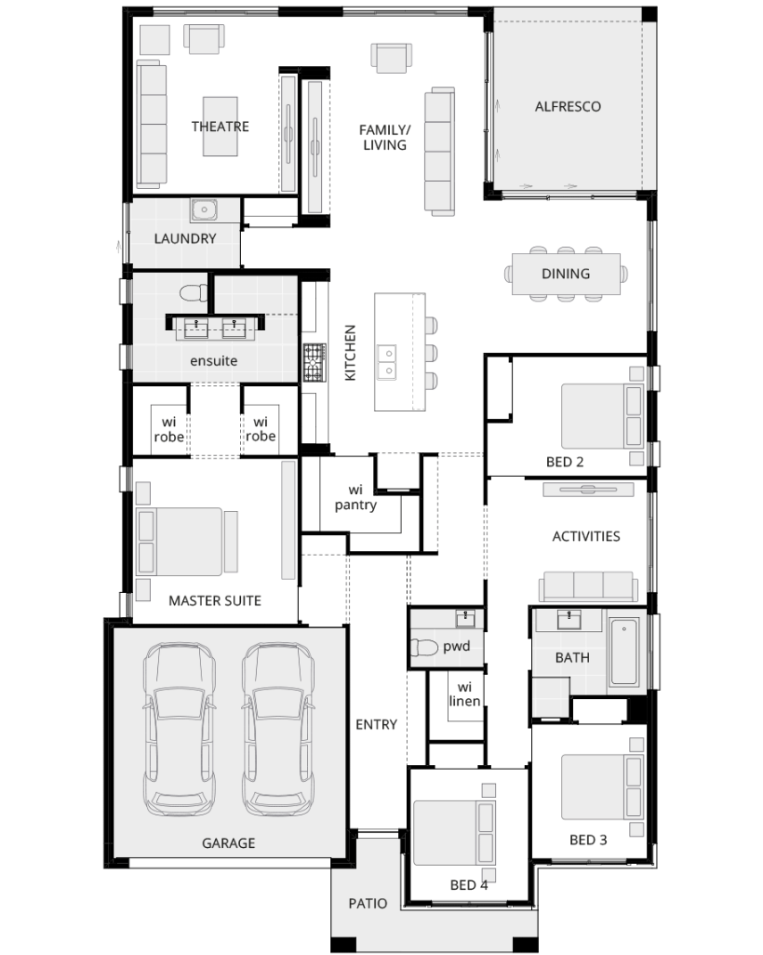 single storey home design santa monica encore standard floorplan lhs