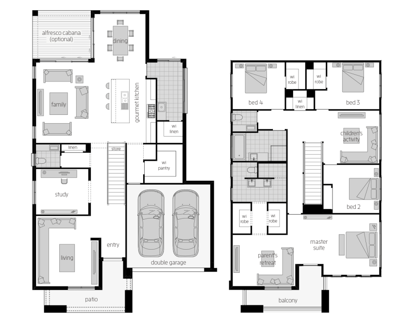 Saxonvale - Two Storey Four Bedroom House Plan