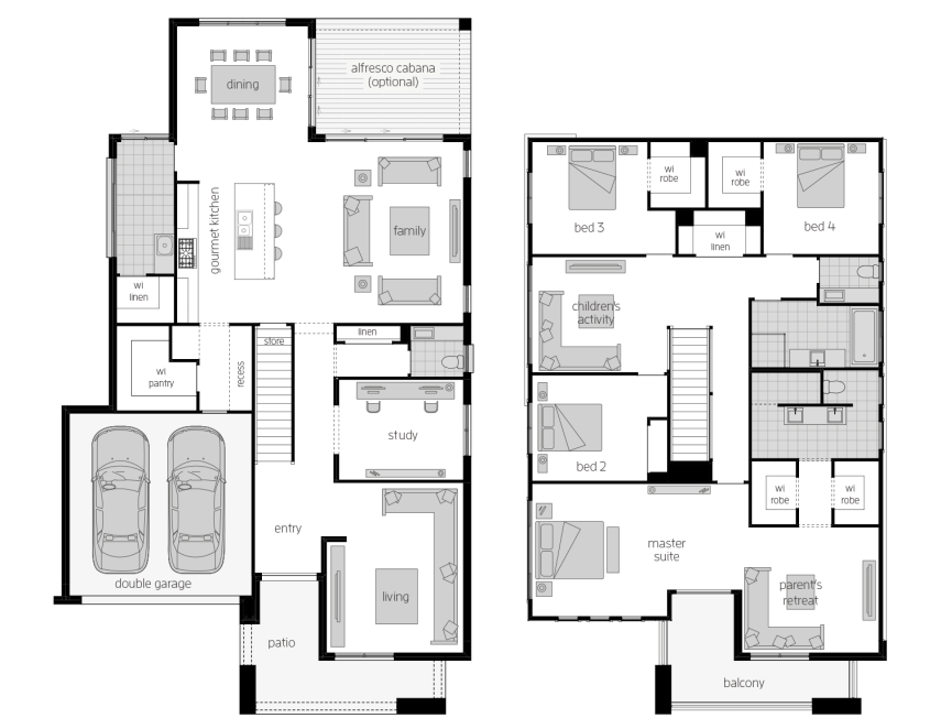 saxonvale-40-three-standard-lhs Saxonvale 40 Three - Two Storey Four Bedroom House Plan