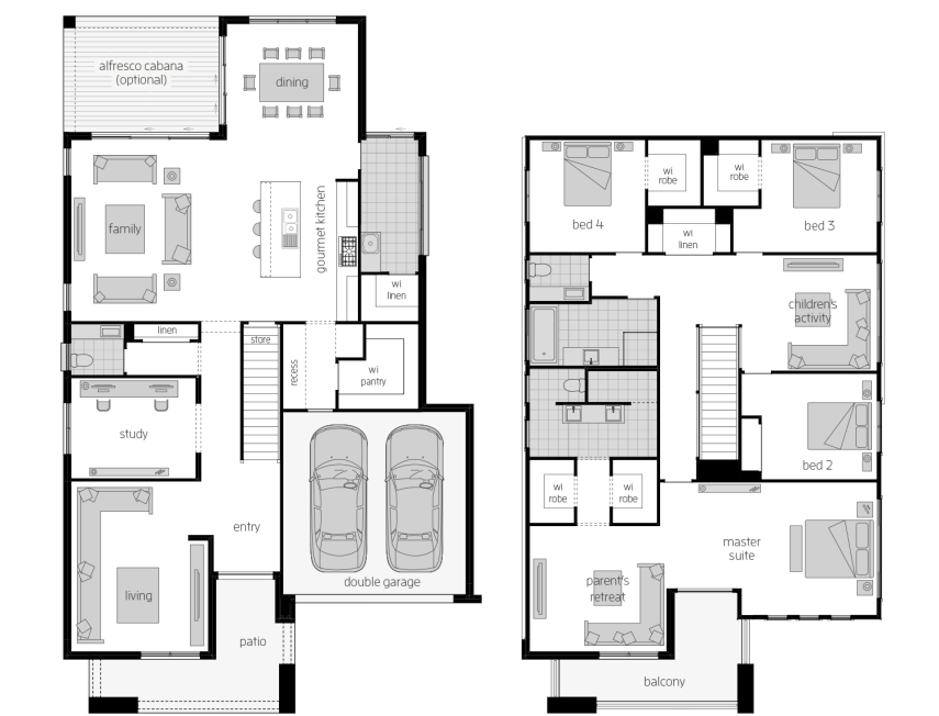 Saxonvale 40 Three - Two Storey Four Bedroom House Plan