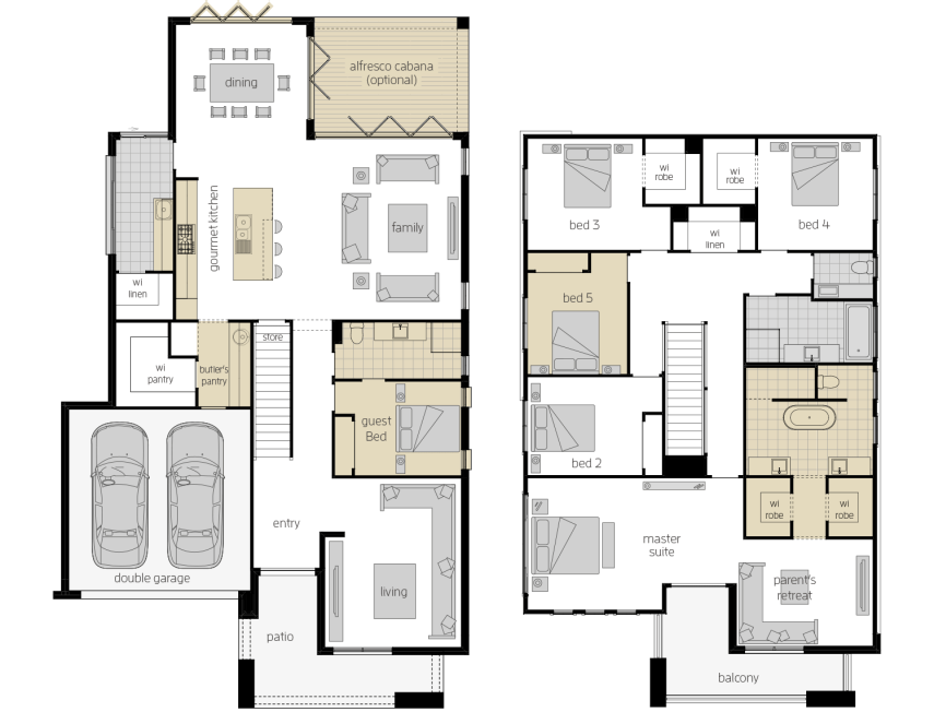 saxonvale-40-three-two-storey-home-vantage-facade-upgrade-lhs Saxonvale 40 Three - Two Storey Four Bedroom House Plan