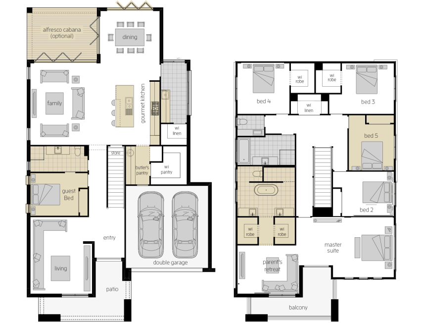 Saxonvale 40 Three - Two Storey Four Bedroom House Plan